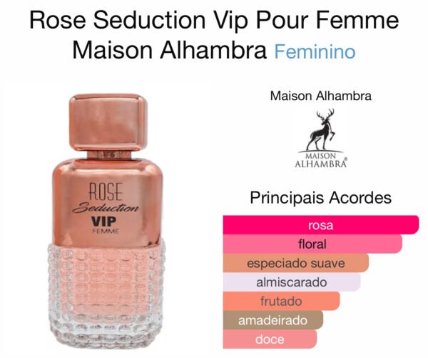 Rose Seduction Vip Pour Femme Maison Alhambra Edp 100ml (212 VIP Rosé Carolina Herrera) - PERFUME ÁRABE - Image 2