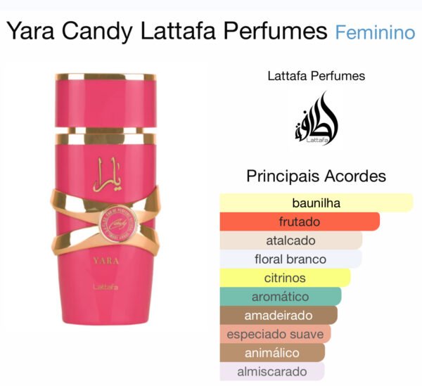 Yara Candy Lattafa 100ml - Perfume Árabe Feminino LANÇAMENTO 2024 - Image 2