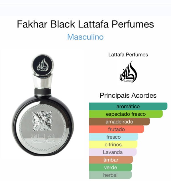 Fakhar Black Lattafa Eau de Parfum - Perfume Árabe Masculino 100ml - Image 2